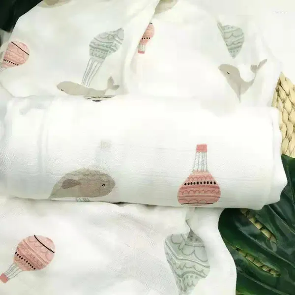 Couvertures INS Ballon Musline Baby Backet Bamboo Fibre Smouddle Soft Born Bath Gauze Infant Wrap SleepSack Portelle