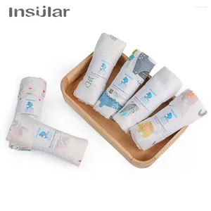 Couvertures insulaires 1PC Cotton Mousseline Baby Swaddles Soft Born Bounder Bath Gauze Envendin Enveloppe SleepSack Portelle Couverture Play Mat Deken