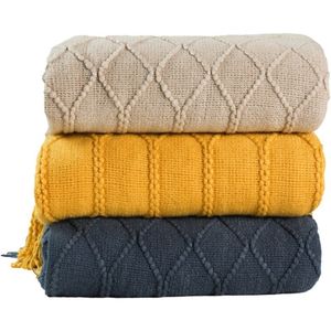 Blankets Inya Knitted Blanket Solid Color Waffle Embossed Blanket Nordic Decorative Blankets for Sofa Bed Throw Chunky Knit Throw Plaids 230923
