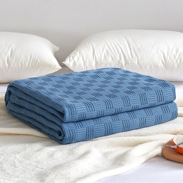 Mantas Jacquard Toalla de algodón puro Manta de hilo para estudiante adulto Cubierta de cama súper suave Tiro Sofá de verano Oficina ding 230628