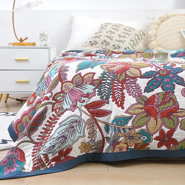 Couvertures en coton japonais coton couverture d'été fraîche courtepointe canapé doux serviette adulte sieste confort de lit de lit de lit de lit de lit de luxe