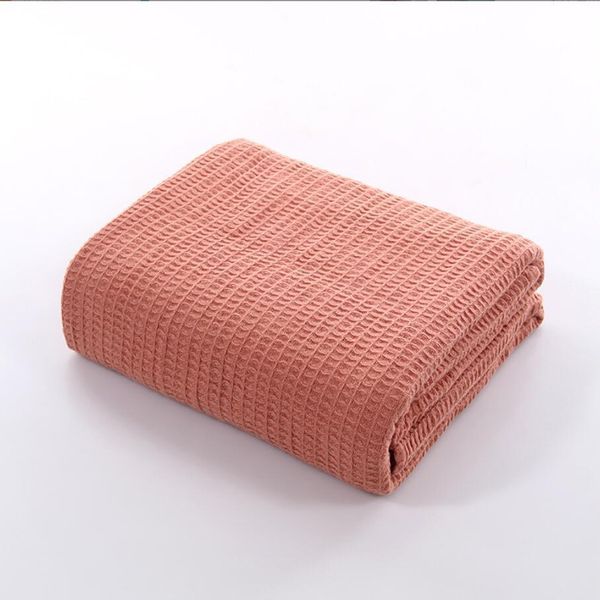 Decken im japanischen Stil, einfarbige Baumwolle, Waffel-Tagesdecke auf dem Bett, weiche Überwürfe, Decke für Teenager und Erwachsene, leichte Heimdekoration 230320
