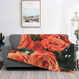 Couvertures juste orange roses mode Soft Warm Thround couverture de rose rose Nature Nature Sunlight Day Mini