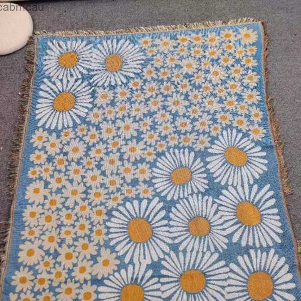 Couvertures Kawaii Camp couvre-lit couvre-lit Daisy Floral nordique tapisserie canapé couverture tapis de sol bohème jeter couverture pour lit Fundas De canapé