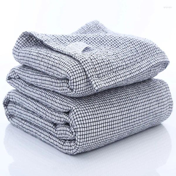 Mantas Manta para niños Adultos Muslin Algodón 4 capas Cubierta Niños Soft Plaid Grueso Otoño Recepción Ropa de cama