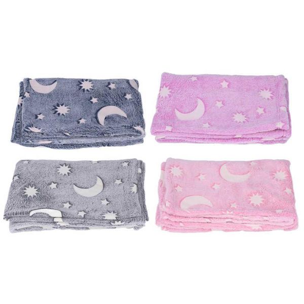 Couvertures enfants couverture moelleuse en peluche lune étoiles motif lumineux pour anniversaires vacances cadeau couvertures couvertures couvertures