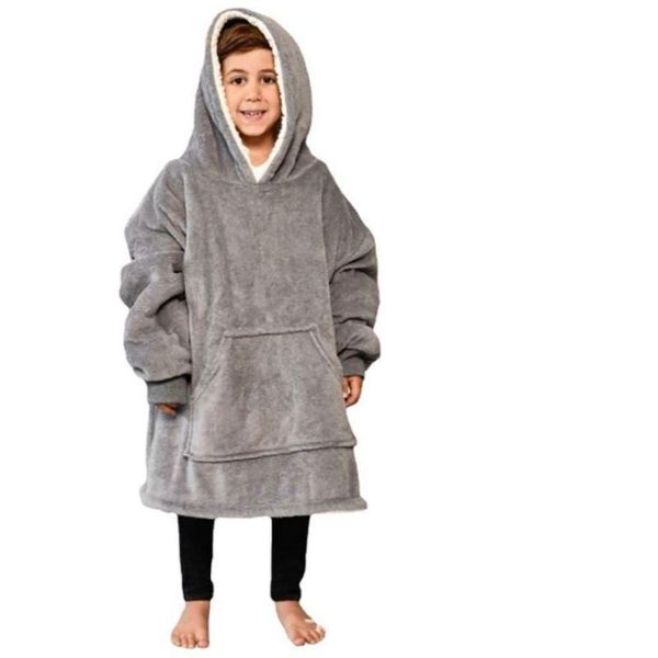 Couvertures Enfants Sweat À Capuche En Plein Air Hiver Manteaux À Capuchon Chaud Slant Robe Peignoir Sweat-Shirt Polaire Plover Couverture Pour Enfants Wly935 Drop Dhb4W