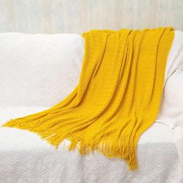 Couvertures tricoté couverture coquille motif lit canapé housse de canapé fil à tricoter avec gland maison bureau sieste tricot jeter châle écharpe