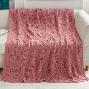 Couvertures tricotées à un canapé et lit à couverture en tricot et à couverture en tricot léger à la ferme décorative légère tissée tissée