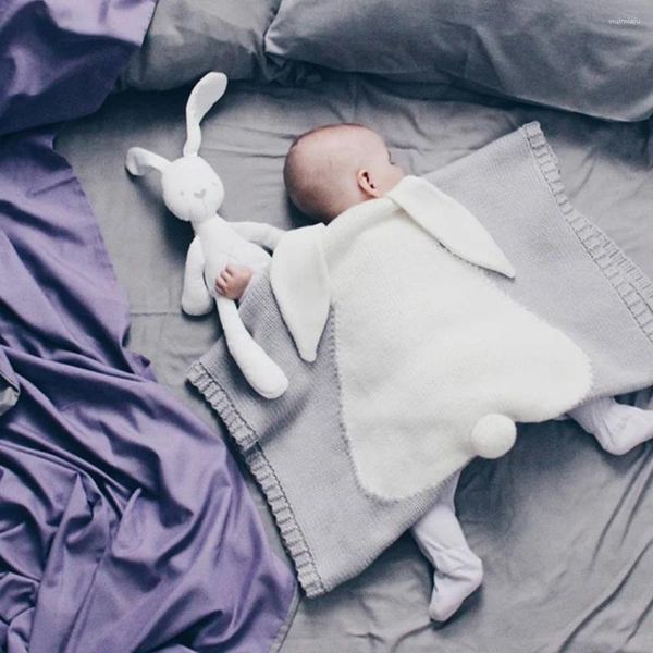 Couvertures tricot bébé couverture motif poussette doux chaud tricoté swaddle enfants serviette de bain enfant en bas âge literie