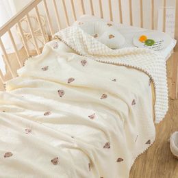Decken Konssy Baby für Unisex-Jungen und Mädchen, superweiches Minky-Kinderzimmer mit Musselin-Baumwoll-Vorderseite und gepunkteter Fleece-Rückseite