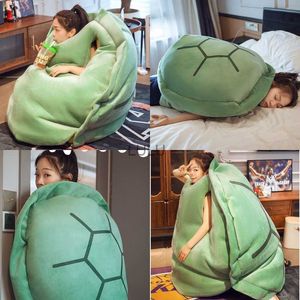 Dekens Grote Draagbare Schildpad Schelp Pluche Deken Schattig Zacht Kussen Thuis Kamer Decor Bank Decoratie Verjaardag Kinderen Dag Cadeau Voor Kinderen HKD230922