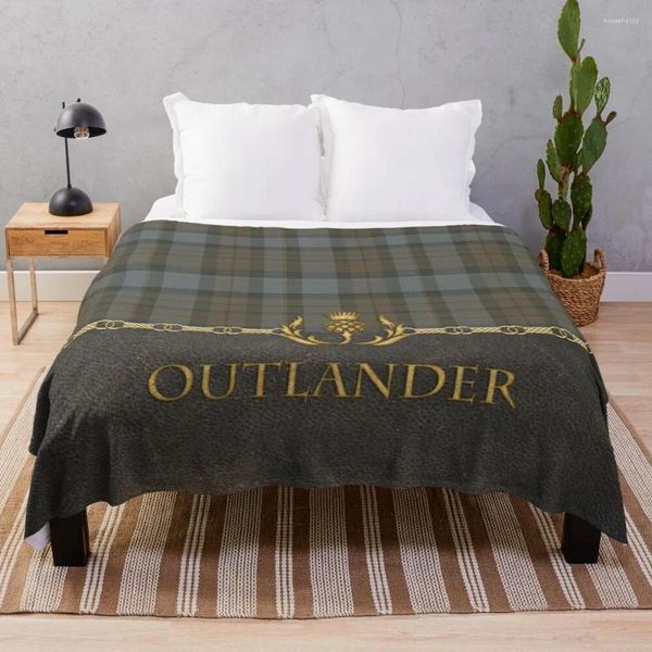 Couvertures en cuir et tartan – Outlander II, couverture pour canapé, moelleuse, grande taille