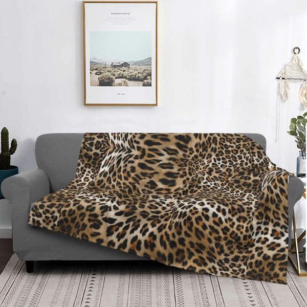 Mantas Patrón de leopardo Manta a cuadros para sofá Edredones para bebés Camas Almohada Ropa de cama y fundas