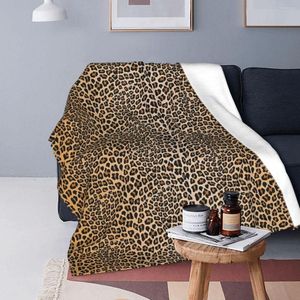Dekens luipaard print deken flanel draagbare worp sofa voor thuis slaapkamer reis gooit voor sprei quilt