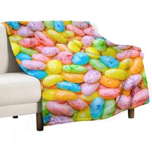 Dekens Licht pastel gespikkeld Jelly Bean Candies Po-patroon Gooi deken Groot reiszacht zomerbeddengoed