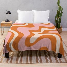 Couvertures Liquid Swirl rétro moderne moderne moderne en couverture de jet de crème orange rose pour canapé