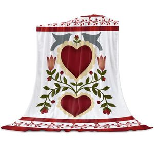 Dekens liefde bloem vogel retro gooi deken voor bedden microvezel flanel warme bank beddengoed voor sprei geschenken