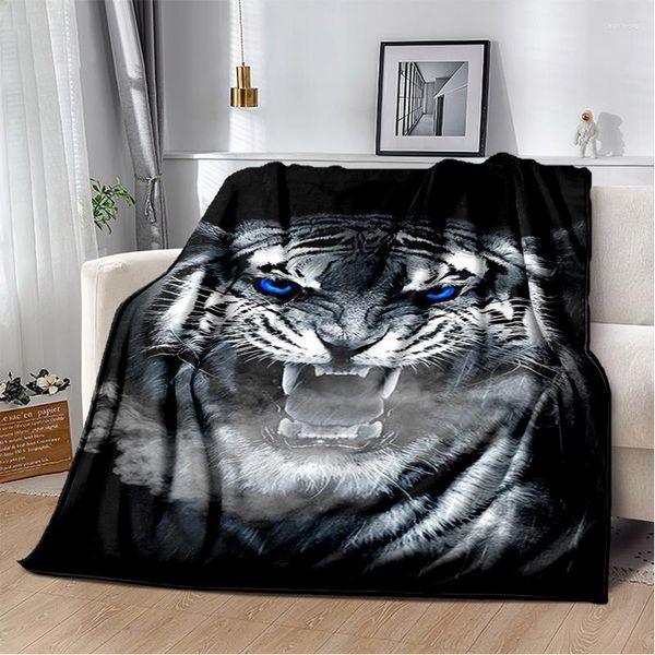 Mantas Lovely Tiger Soft Felpa Sofá Cama Lanzar Dibujos Animados Picnic Moderna Franela Manta Cubierta Gedruckt Bettdecke Geschenk