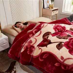 Dekens luxe raschel voor bedden winter warm dik bed spread king size gewatteerde sprei fleece stof gewogen deken dekbeddente