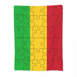 Couvertures Mali Flag Puzzles Cover Fleece Automne / hiver confortable Light Light Minon pour le canapé de lit