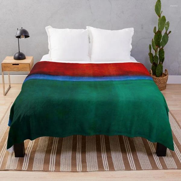 MANUDAS Mark Rothko - Tierra y manta de tiro verde para sofás decorativo de decoración de sofá en movimiento