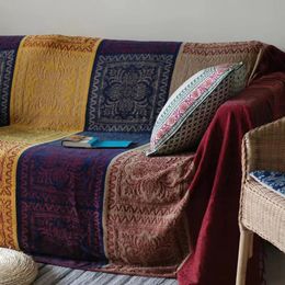 Couvertures méditerranéen américain canapé chenille coussin coloré plaid bohème grande couverture cobertor avec gland 240409