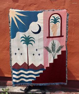 Mantas literatura mediterránea de arte manta de casa decorativa colgante colgante sofá cubierta de sofá paisajismo