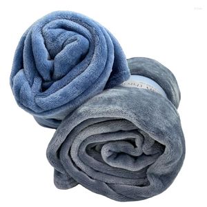Couvertures en microfibre, couverture de lit en polaire, vente en gros, flanelle de couleur bleue pour canapé