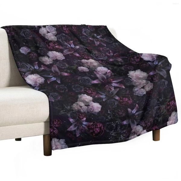 MANUDAS Midsummer Nights Dream #Dark Floral #Mid Nightnight #Black #Rose #night Throw Maneta para sofás para bebés