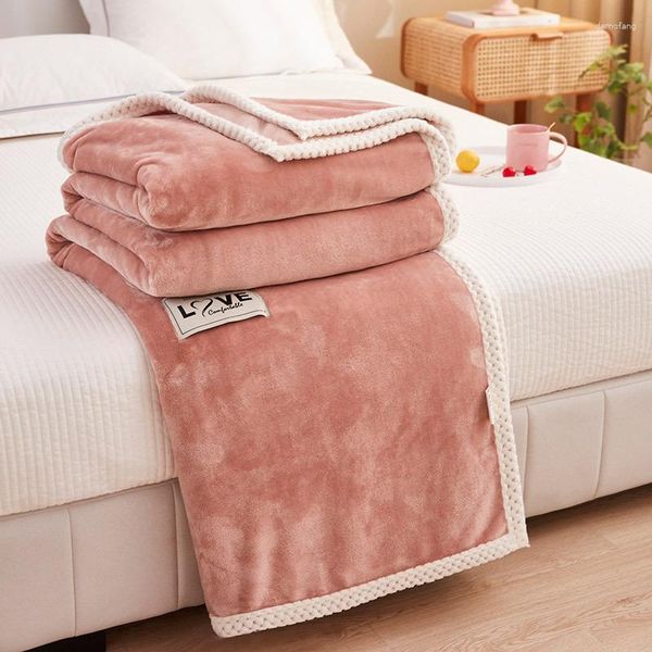 Mantas Milk Fleece Manta Squish Mallow Thicked Gift Sofá Cover Nap Colcha para dormitorio