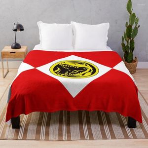 Couvertures MMPR Red Ranger avec Coin Throw Counder Camping Furry