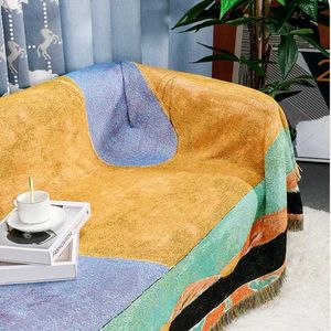 Dekens Modern Simple Abstract Decoratieve deken Jacquard Tapestry Room Bill -Spread Buiten Camping Deken Sofa Cover Boho Table Cloth
