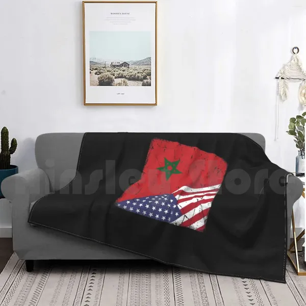 Couvertures marocaines marocaines américaines de la mode de couverture drapeau américain coutume