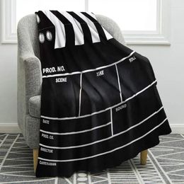 Couvertures Film Clapboard Couverture Double Face Impression Jeter Léger Durable Confortable Pour Amant Adulte Cadeau Noir 50 'x 60'