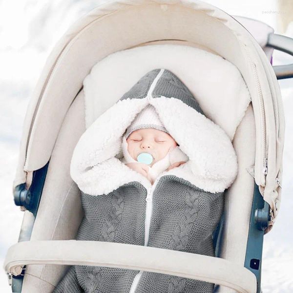 Dekens Multifunctionele Babyslaapzak Anti-Schopende Deken Gebreide Dubbellaags Inbakeren Wandelwagen Luiers Voor Borns Stuff