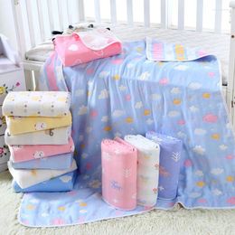 Couvertures mousseline bébé enfants 6 couches Gauze Coton Soft Anti Kick Quilt Born Infant Swaddle Towel Kids Bath