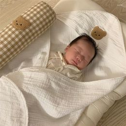 Couvertures en mousseline pour bébé, enveloppe à carreaux pour nouveau-nés, sac de couchage en coton et couches, accessoires pour bébés, couette