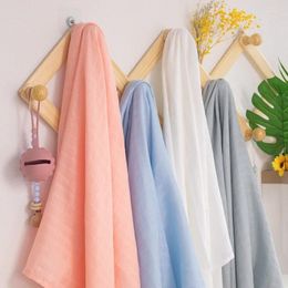 Couvertures en mousseline pour bébé, serviette de bain en gaze de couleur unie, draps de lit pour enfants, couette de climatiseur