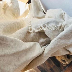 Couvertures en mousseline de coton et lin avec pompons, doux et léger, pour la saison, le lit, le canapé, doux pour la peau, pour tous