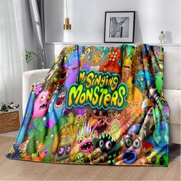 Mantas My Singing Monsters Videojuego Dibujos animados Manta de felpa suave Tiro de franela para sala de estar Dormitorio Cama Sofá Picnic