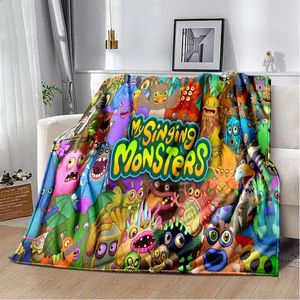 Dekens My Singing Monsters Video Game Cartoon Zacht Pluche Deken Flanel Gooi voor Woonkamer Slaapkamer Slaapbank Picknick