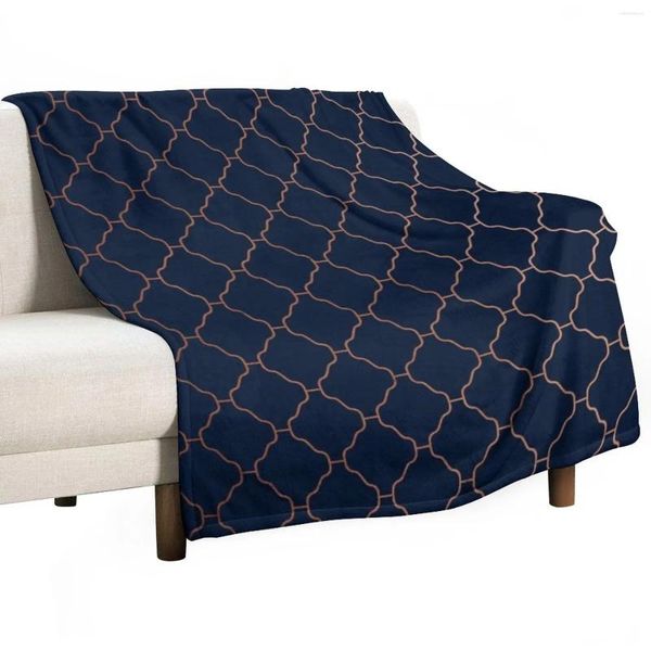 Couvertures bleu marine et cuivre motif sans couture couverture canapé-lit couette