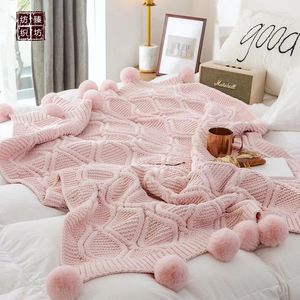 Couvertures couverture de bille nordique canapé canapé-lit en laine tricoté