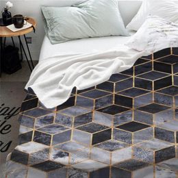 Couvertures nordique géométrique Plaid couverture flanelle polaire jeter couvre-lit hiver chaud couverture de lit décoratif canapé Portable