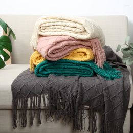 Couvertures nordique fil tricoté canapé couverture Plaid plage crème solaire couvre-lit pour lit sur le canapé couette literie couverture