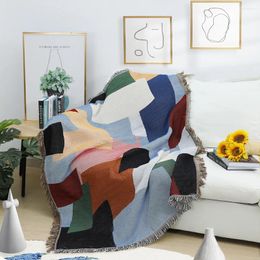 Couvertures nordique ligne couverture de canapé-couverture de lit de luxe serviette de fin de lit de lit décoratif camping boho géométrie tapisserie