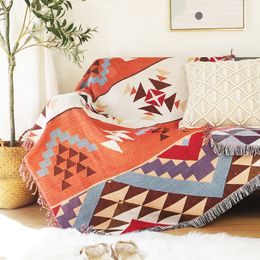 Couvertures nordique canapé couverture National vent motif géométrique sable cheveux serviette décorative tapisserie hiver imprimé 230720