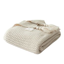 Couvertures Style nordique canapé couverture bureau sieste gland boule à tricoter laine loisirs climatisation couverture couvertures