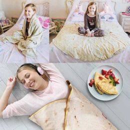 Dekens ochine tortilla wrap deken zachte ronde ronde deken voor warme of decoratie nieuwigheid grappige realistische voedseldekens voor volwassenen
